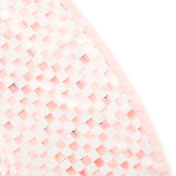 Mackenzie-Childs Rosy Check 90" Round Table Topper NEW - Picture 1 of 5